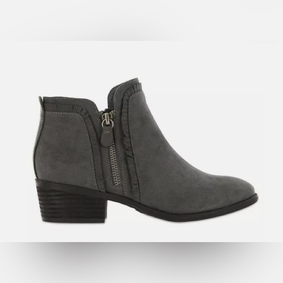 MIA Mabel ruffle Charcoal Gray Ankle Boots - Picture 1 of 10